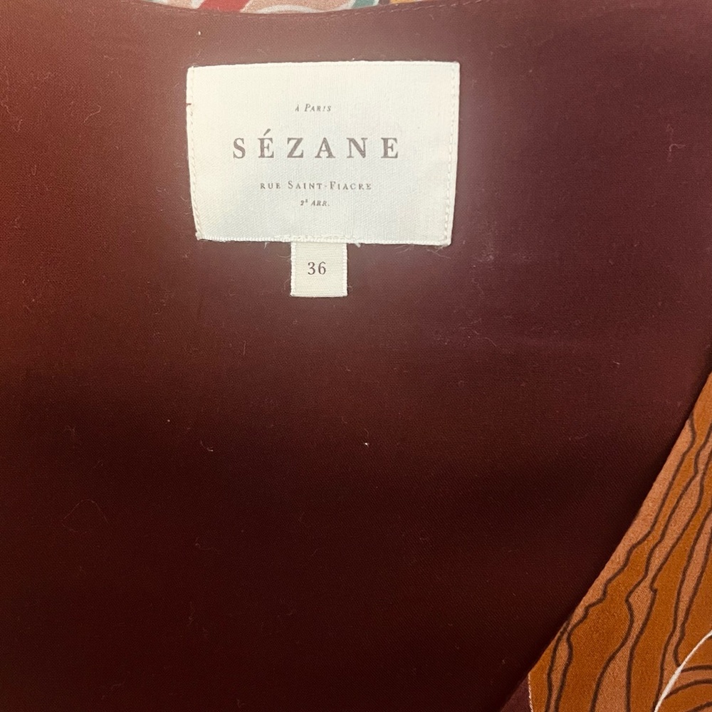 Sezane Multicolor Leaf Print Midi Dress - Picture 4 of 6